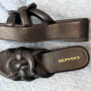 Coach Everette Women's Black Platform Sandals